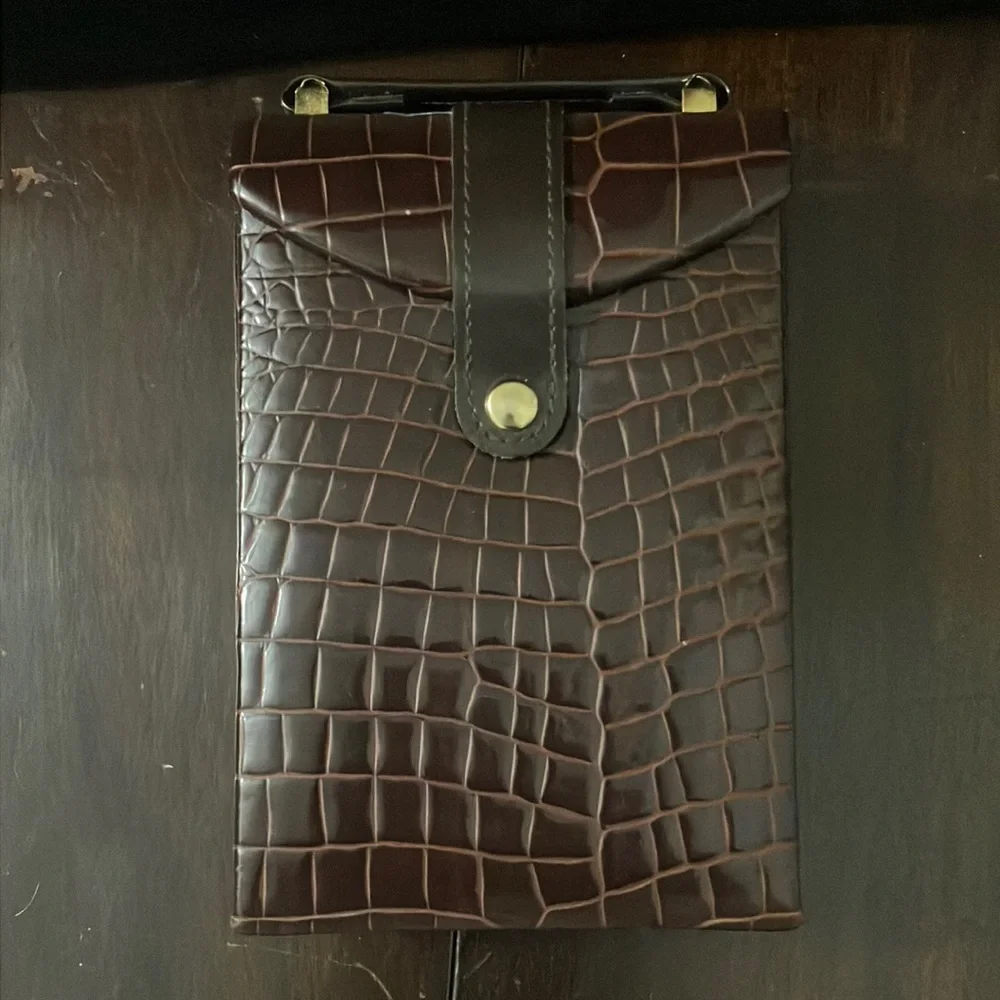 Vintage Hato Hasi Faux Crocodile Leather Travel Jewelry Box